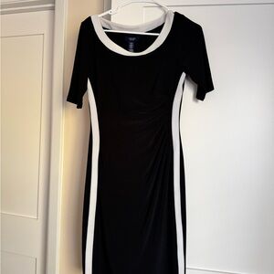 Chaps Black and White Dress